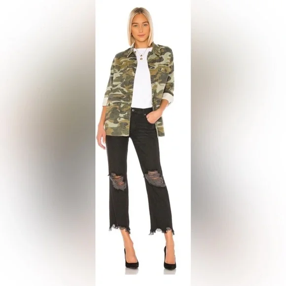 NWT Free People Maggie Mid-Rise Straight Cropped Jeans-Washed Black 27 - Picture 7 of 8